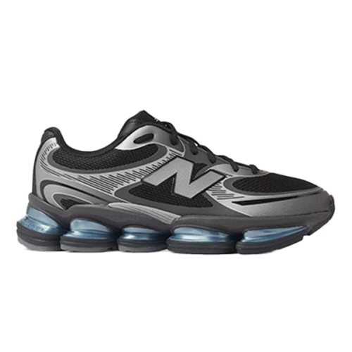 New Balance 2000 ABZORB Running Sneakers, Grey and Black with Blue