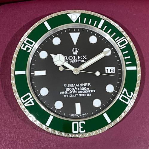 ROLEX SUBMARINER 掛け時計 Rolex Submariner Wall Clock, Royal Green with Black - E-SEVEN STORE