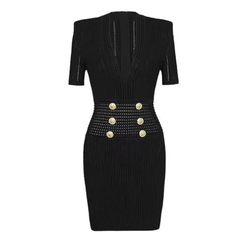 Fendi Pink White FF Logo Long Sleeve Bodycon Mini Dress - E