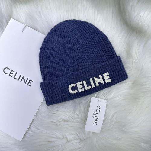 CELINE 帽子 ネイビー色 ウール＆カシミヤ☆男女兼用 81d74b9e-505b-4dba-a856-