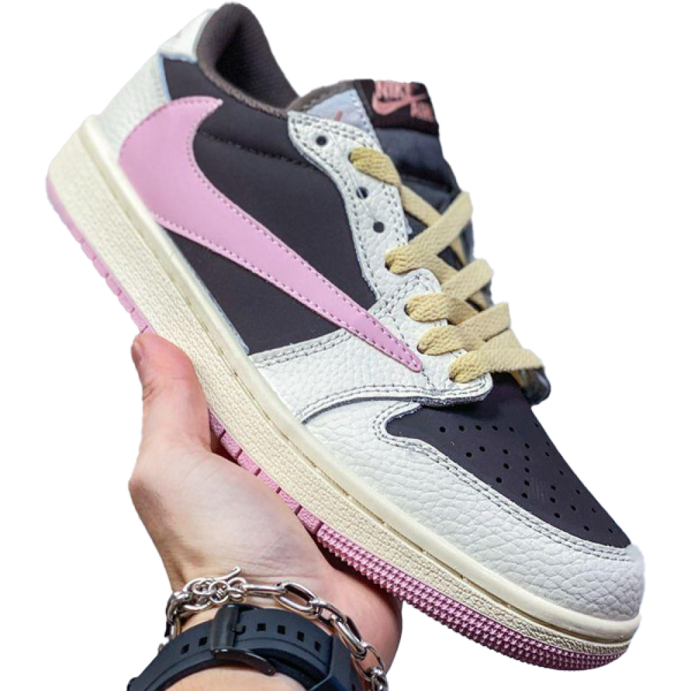 ブランドバッグ通販サイト Nike Sneaker Women's Brown Pink Scott Travis x 1 Jordan Air シューズ(女性用)