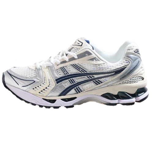 ASCIS Unisex Gel-Kayano Silver Running Shoe with Black