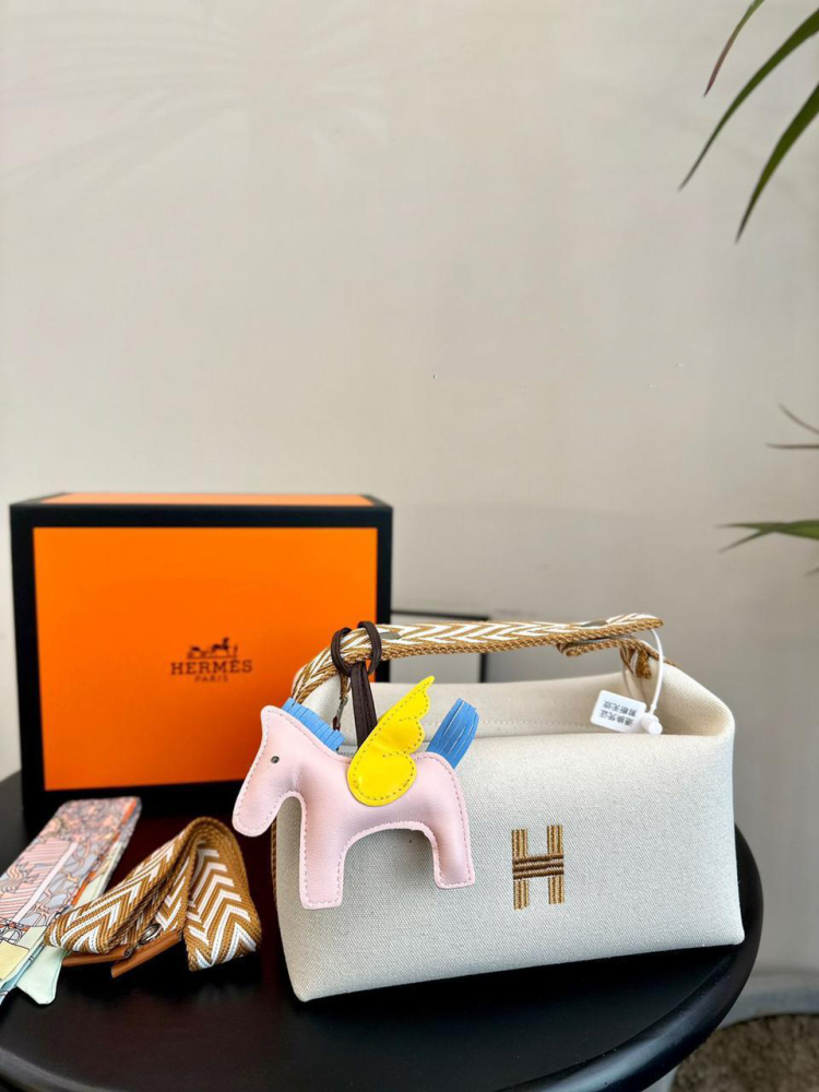 Hermes bride a brac zip bag in white and honey - E-SEVEN STORE