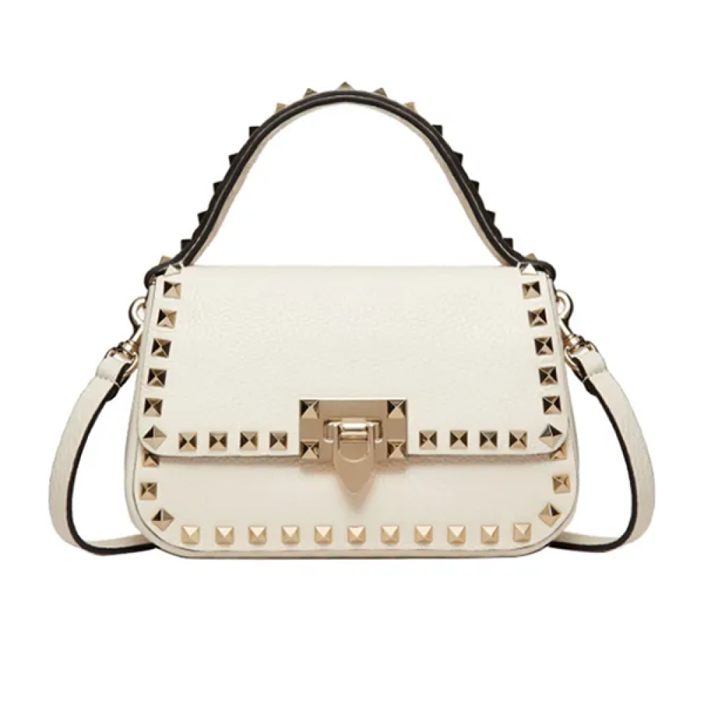 Valentino women's bag, 23 cm, with a handle and a shoulder strap, white