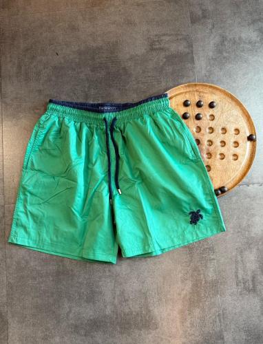 Vilebrequin Men's Short Swim Shorts, Green and Black - E