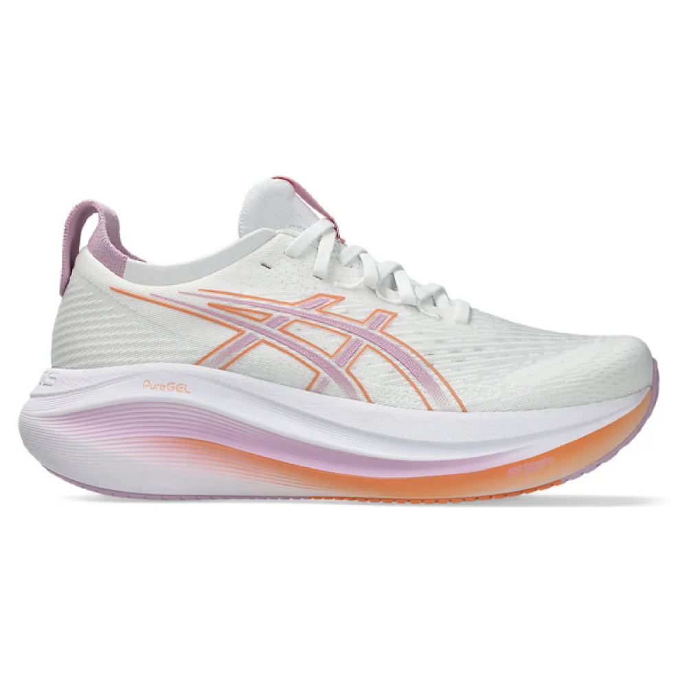 ASICS GEL-NIMBUS 27 Unisex Sneaker, White/Orange/Pink