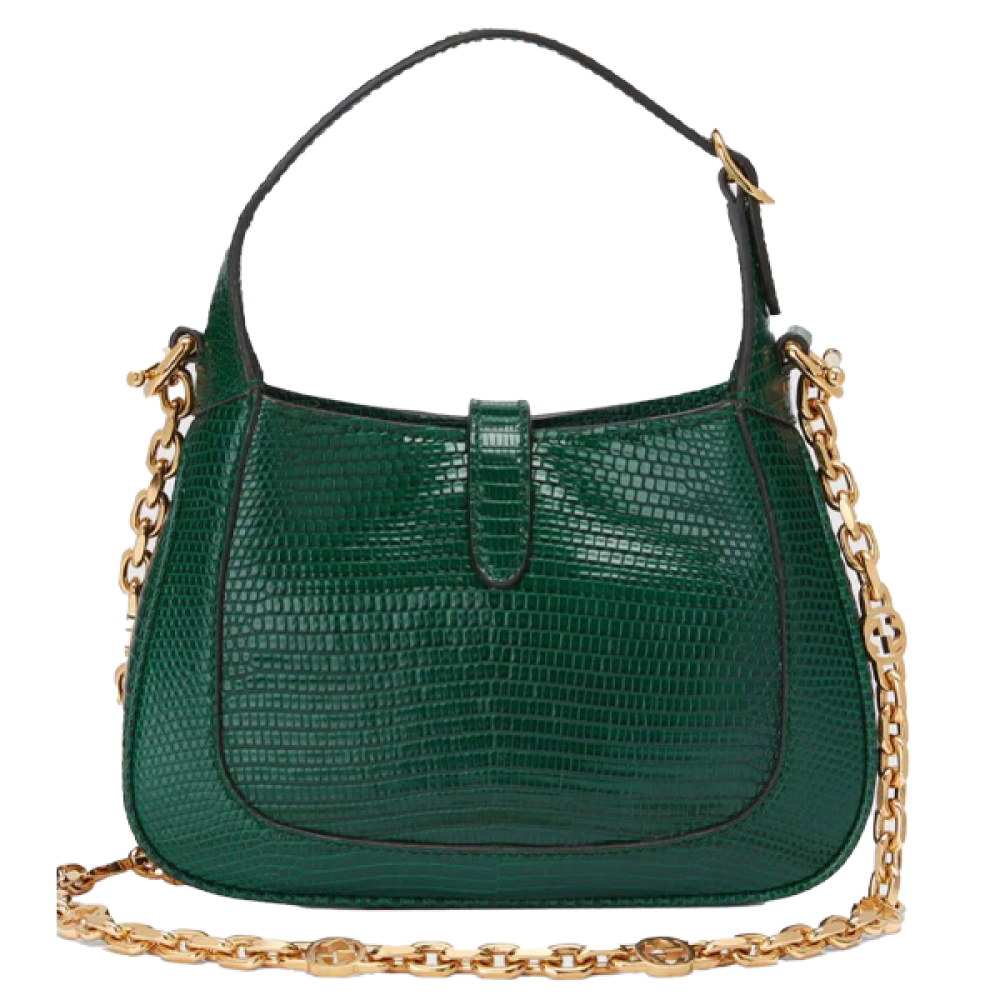 Gucci Jackie Leather Zip Bag 19cm Green - E-SEVEN STORE