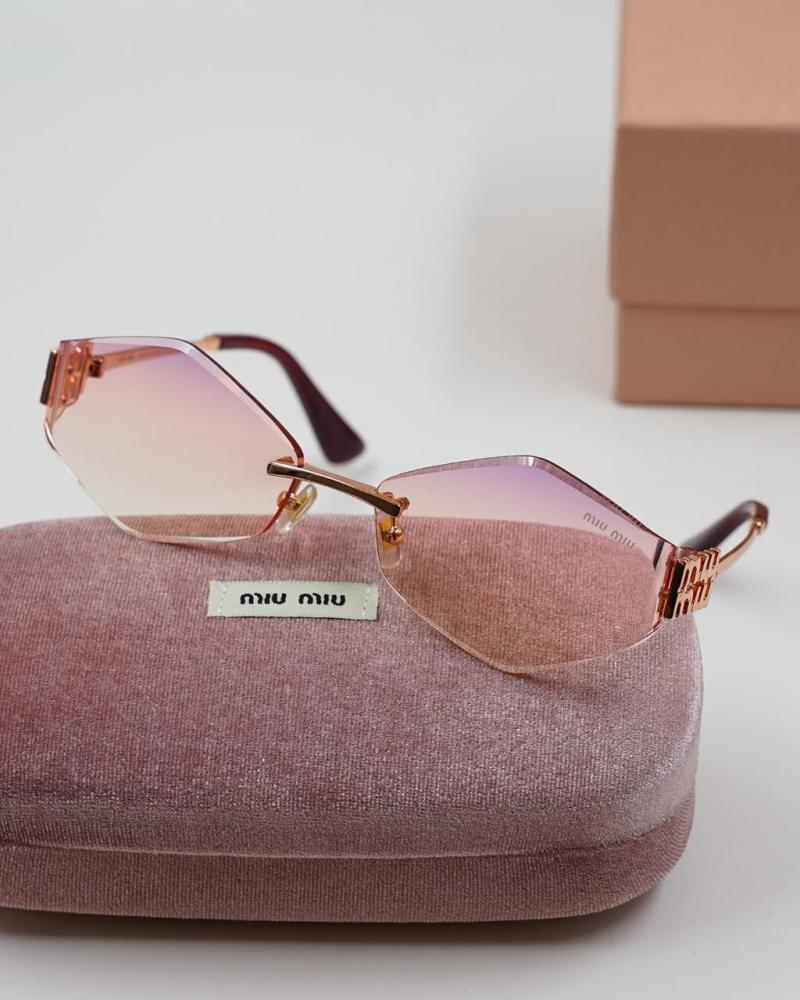 Miu Miu Women's Polygonal Sunglasses in Pink