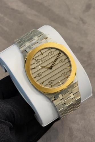 Gucci 25H Men's Watch, Gold and Silver - E-SEVEN STORE