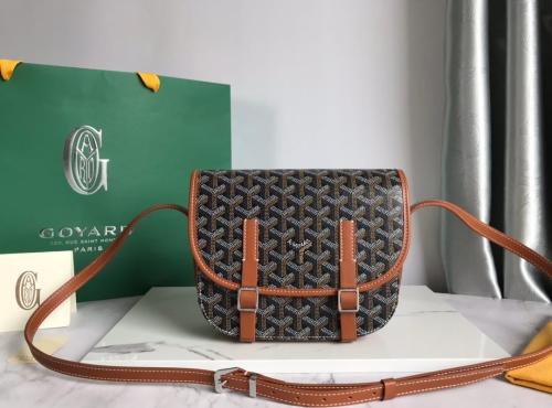 Goyard Belvedere Women's Long Handle Bag in Black and Brown - E