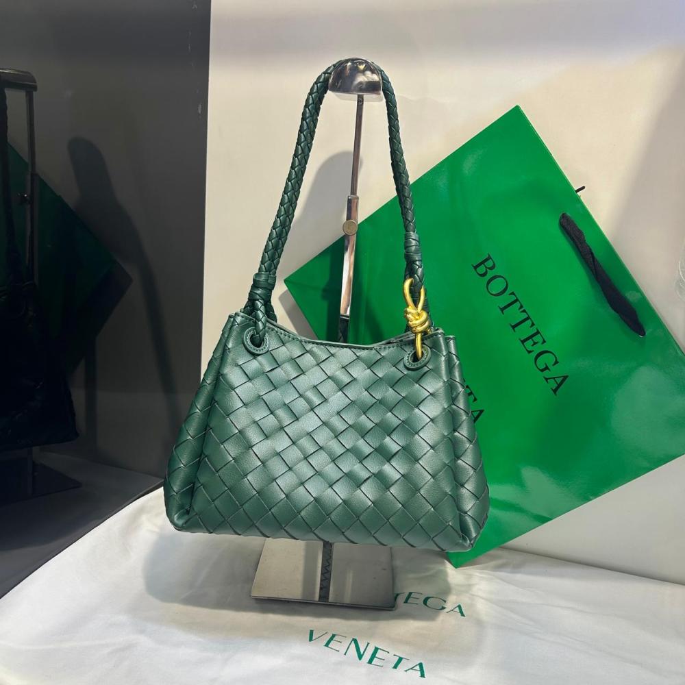 N Bottega Veneta Parachute Braided Leather Bag in Royal Green