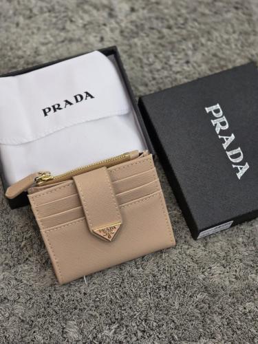 Prada Mini Wallet and Card Holder in Beige - E-SEVEN STORE