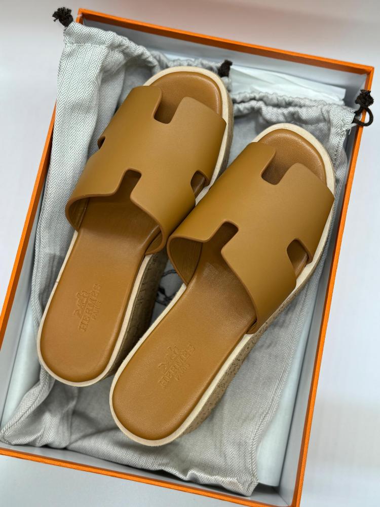 Hermes Women's Sabo Heel Sandal in Luxury Honey - E-SEVEN STORE