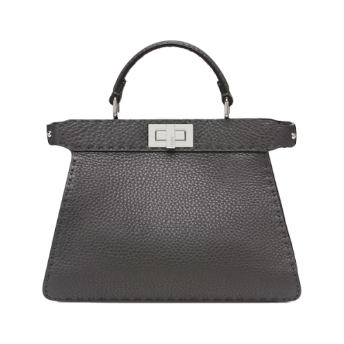 Fendi Peekaboo I See You Leather Bag in Navy Blue - E-SEVEN