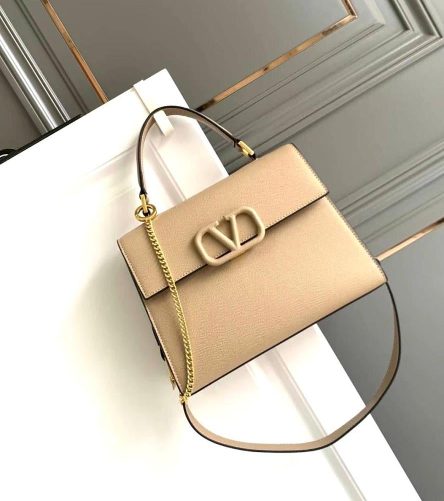 Valentino small bag with handle and holder in beige