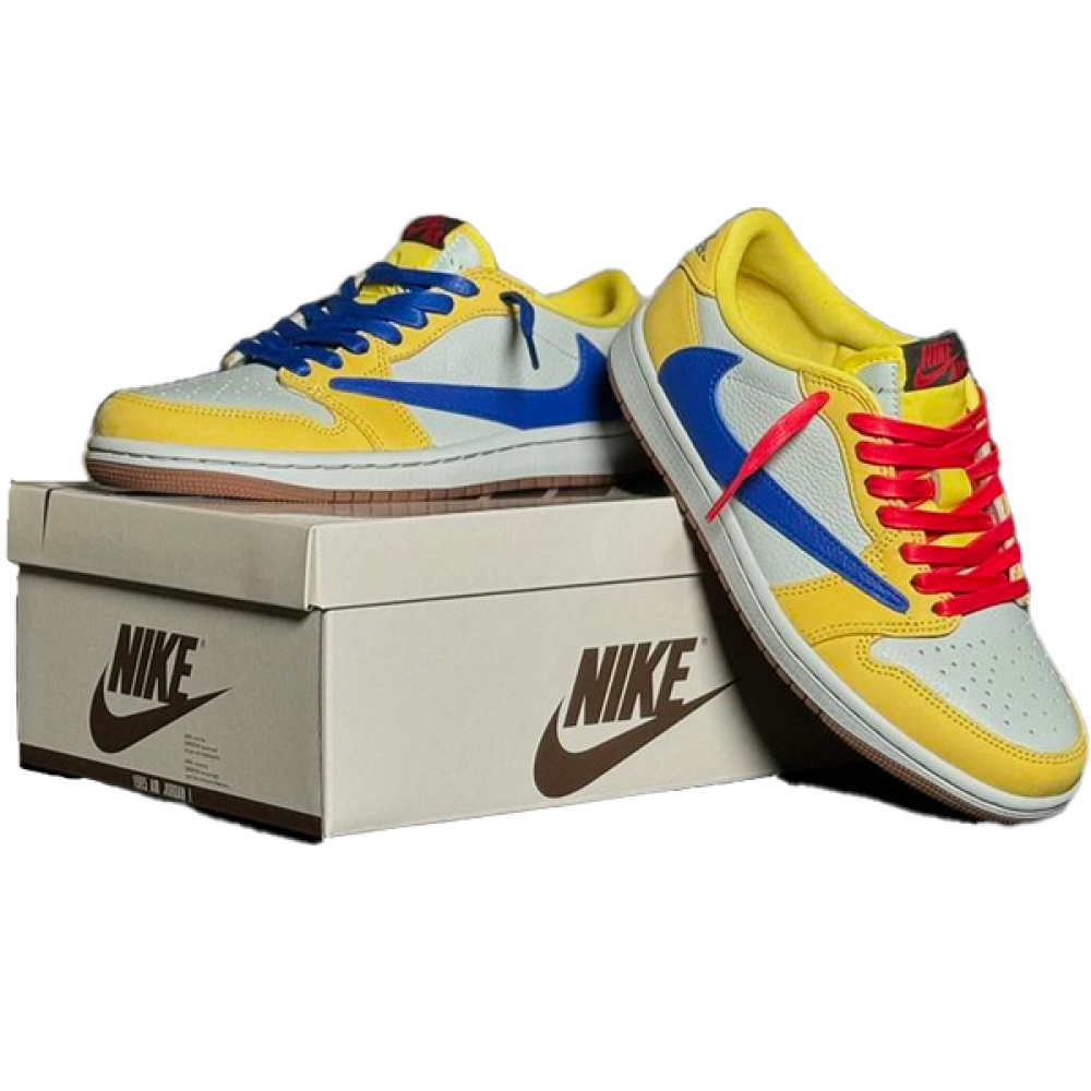 Air Jordan Low1 x Travis Scott Canary Yellow Sneakers for