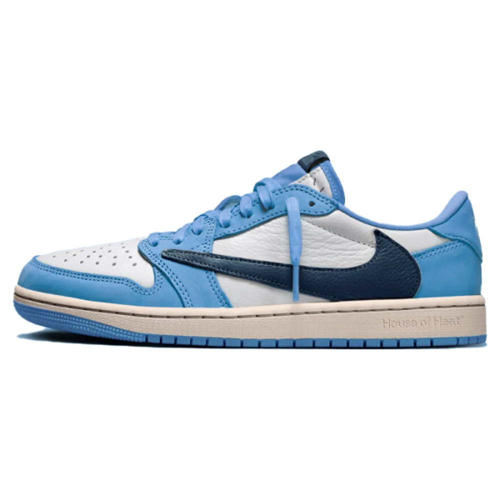 Air Jordan 1 x Travis Scott Unisex Sneakers Light Blue - E