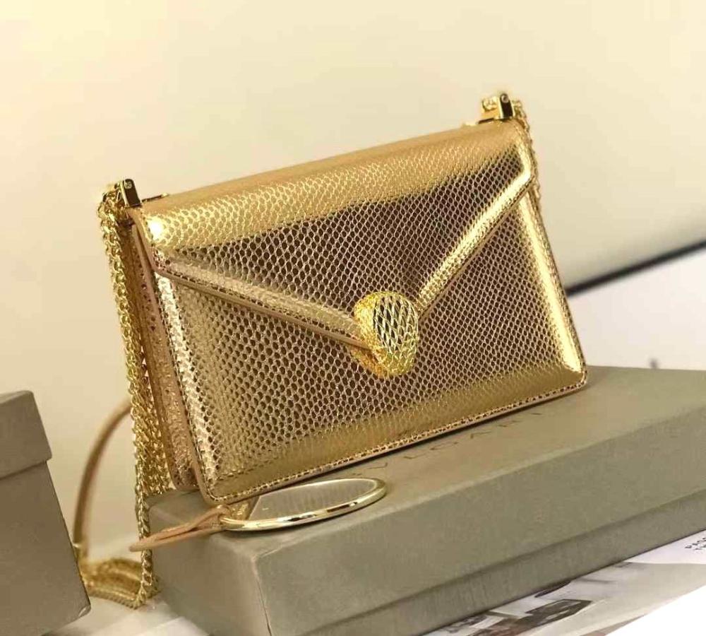 Bulgari Serpenti Forever Gold Chain Shoulder Bag