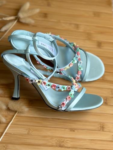 Celine Triumph Women's Red Low Heel Sandal - E-SEVEN STORE
