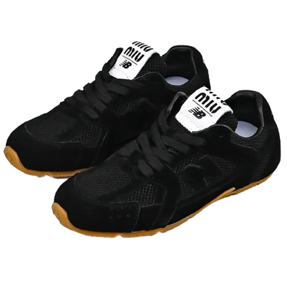 ◆MiuMiu 最新作◆ソックス スニーカー/Black◆ Miu Miu x New Balance Unisex Black Luxury Shoe - E-SEVEN STORE