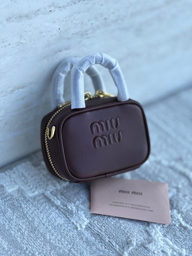 Mini Miu Miu Top Handle Bag in Brown