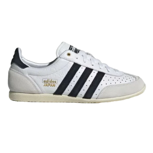 Adidas Japan Unisex Flat Shoes, White, Black Stripes - E-SEVEN STORE