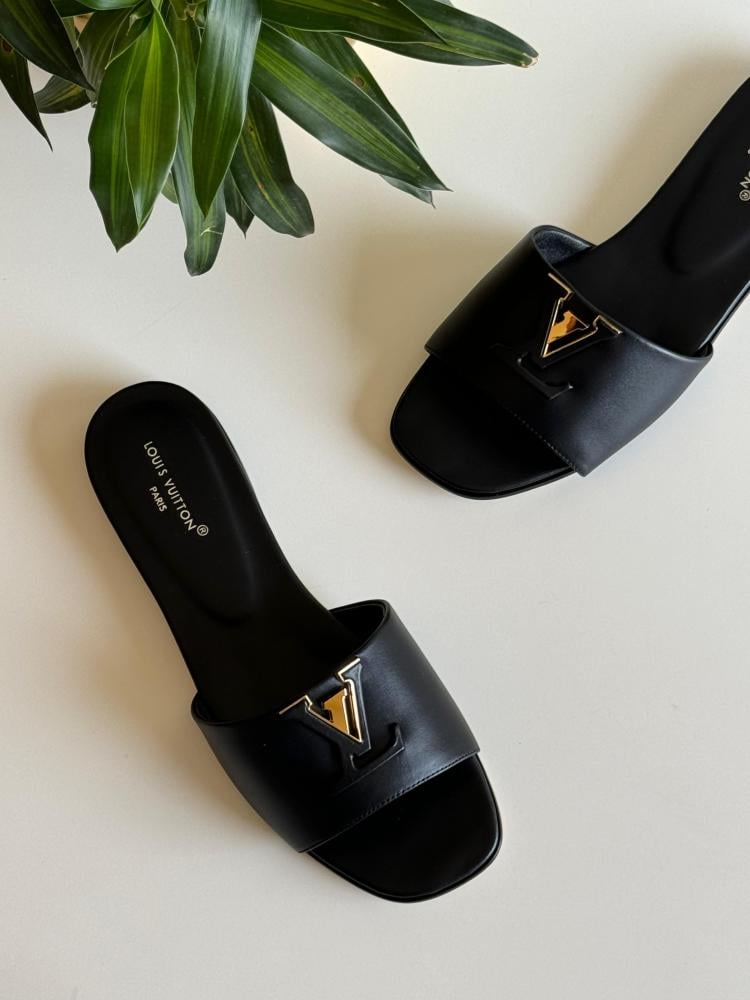 Louis Vuitton Capri Women's Slipper, Black - E-SEVEN STORE