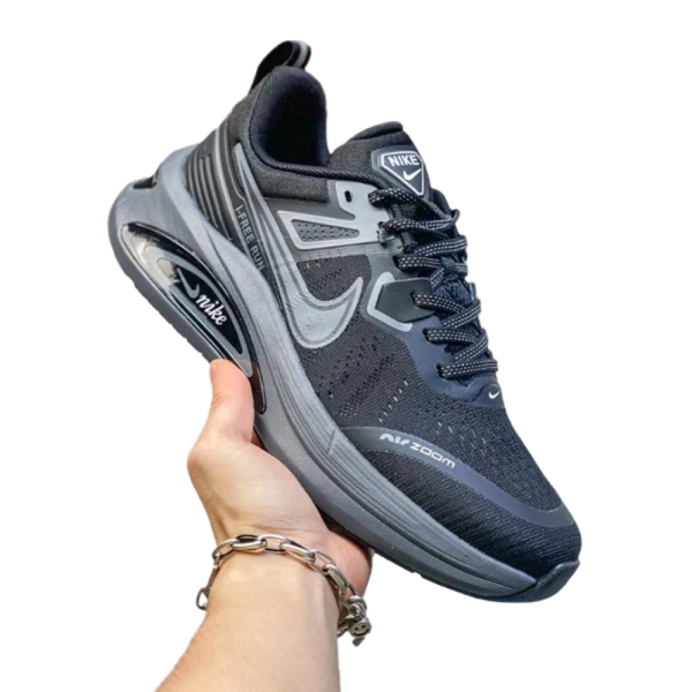 شوز نايك رجالي فري رن لون اسود بالكامل بنعل مريح