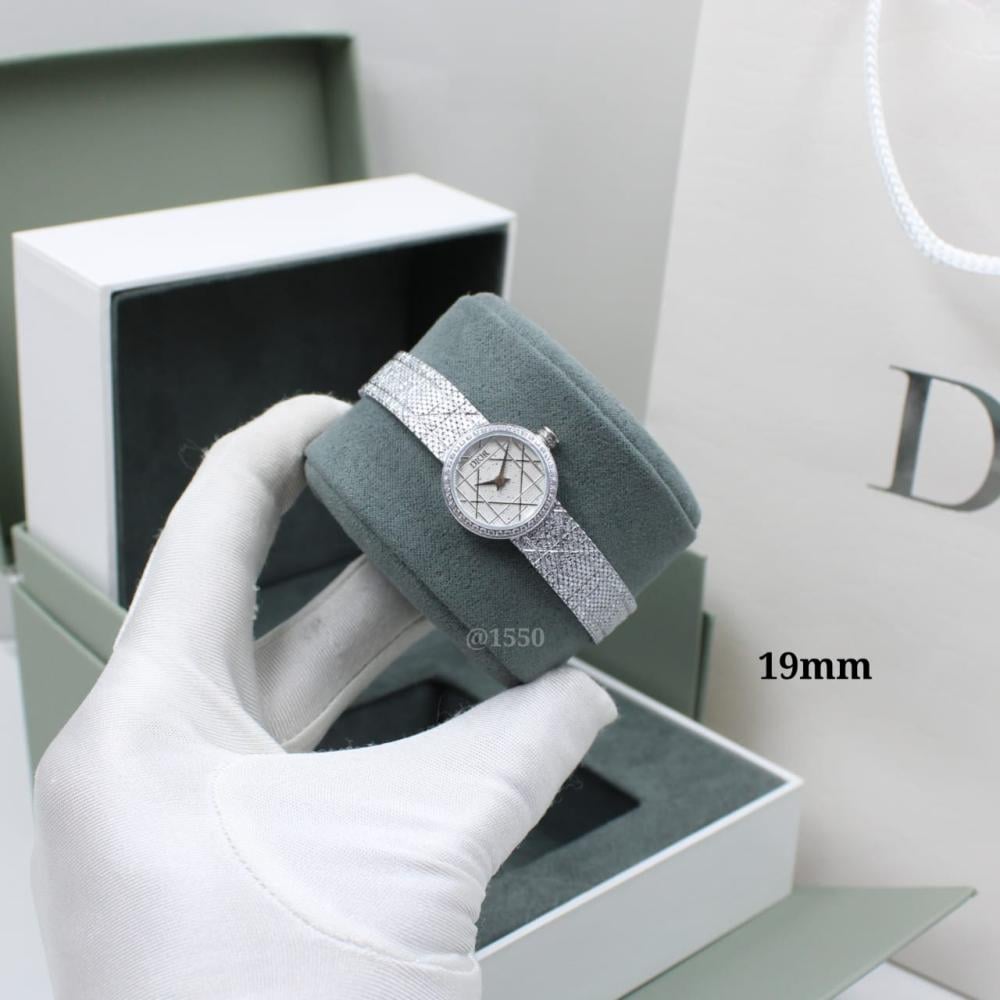 Dior リング Dior Lady Gold Watch with Round Bezel and Blue Dial for