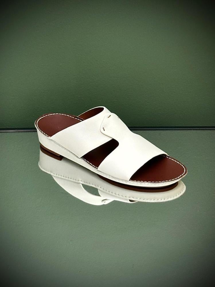 L'Orbiana Men's Slipper, Luxury Leather, White
