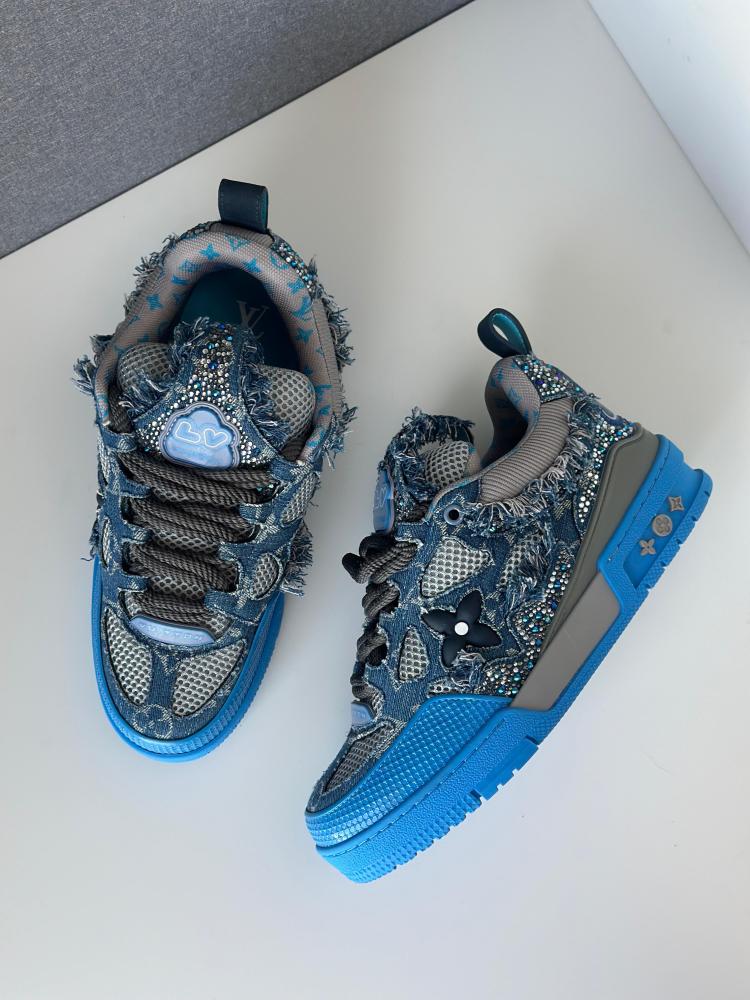 Louis Vuitton Men's Skate Trainer Sport Shoes in Distinctive Blue