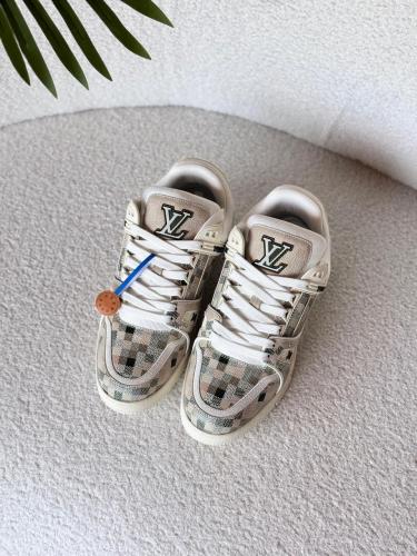 Louis Vuitton LV Trainer Men's Pixel Sneakers in Neutral Colors