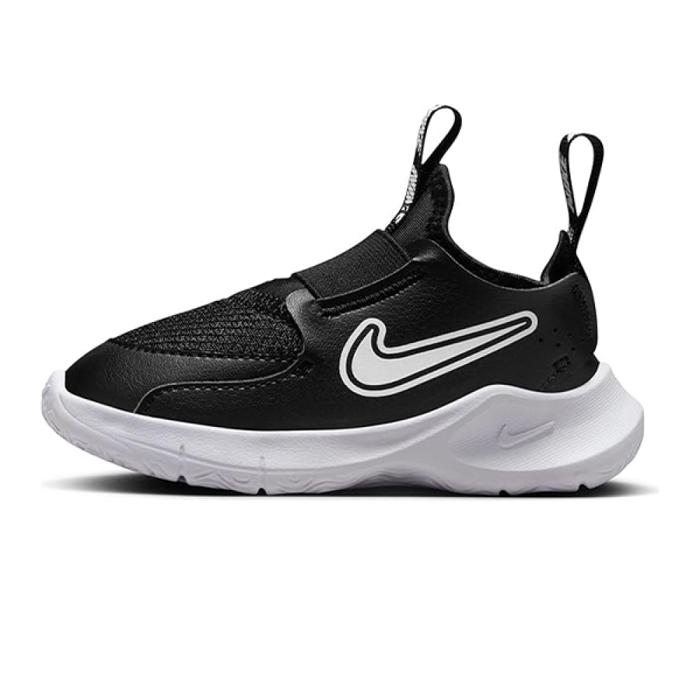حذاء نايك للصغار فليكس رانر3 بدون رباط لون اسود وابيض