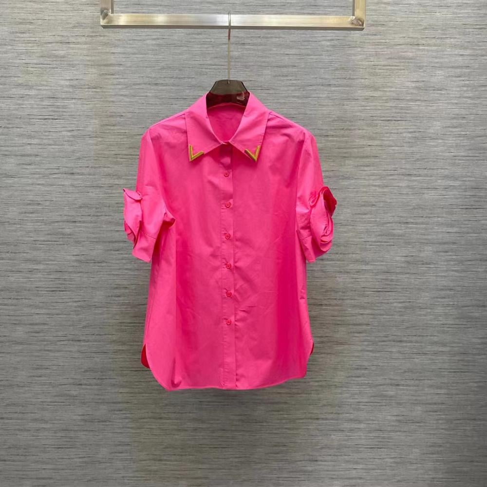 Valentino Women's Short Sleeve Shirt with a Distinctive Rose