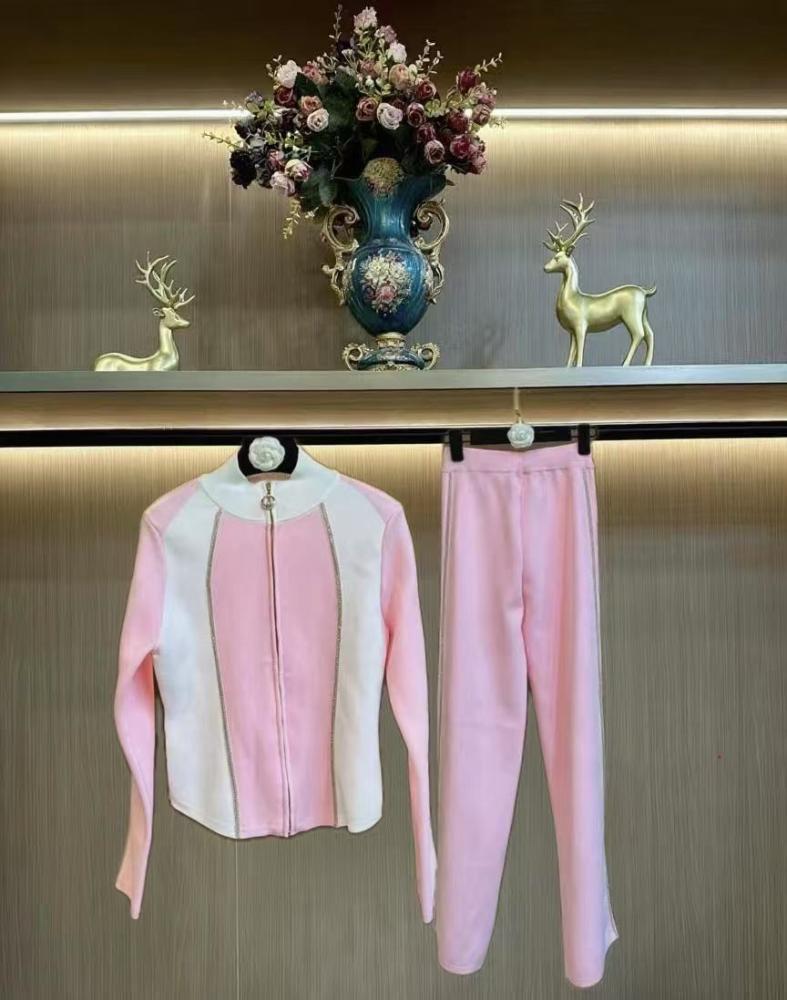 Women's Pink Sports Self Portrait Set - E-SEVEN STORE