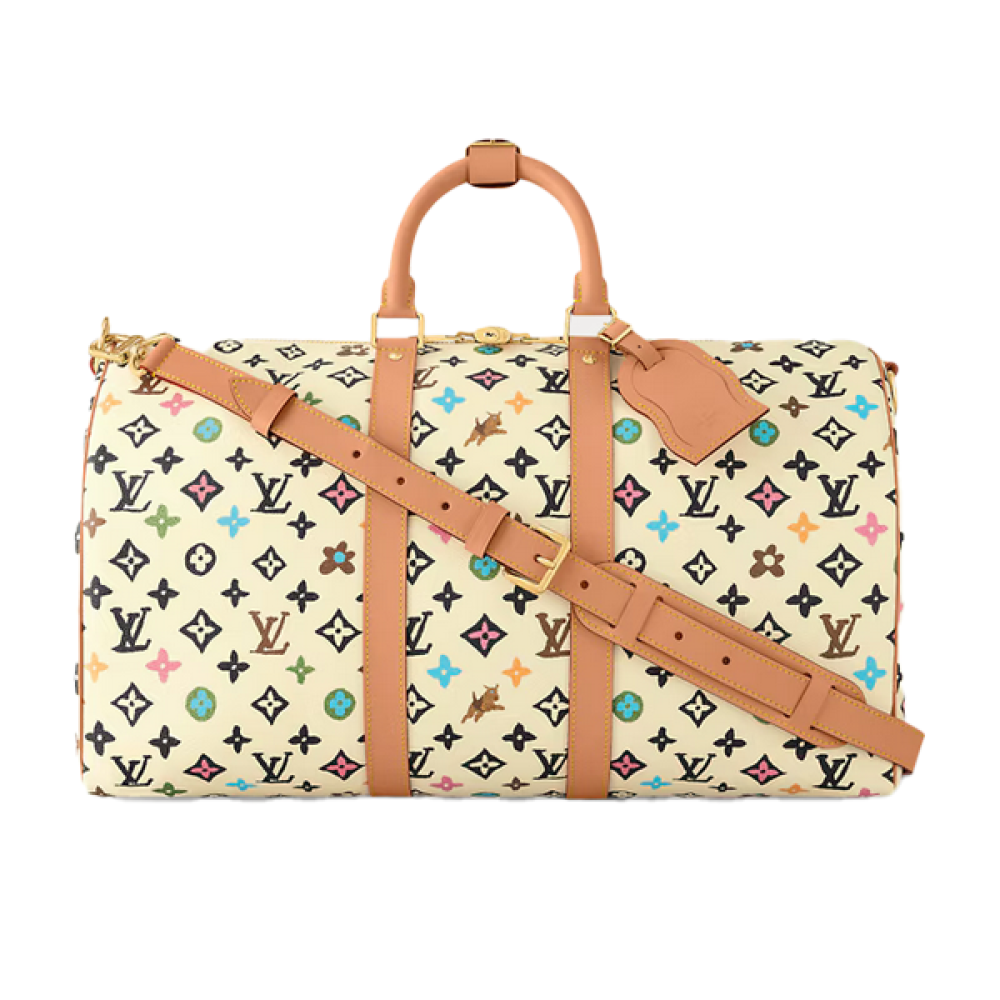 Louis Vuitton Keepall Monogram White Travel Bag