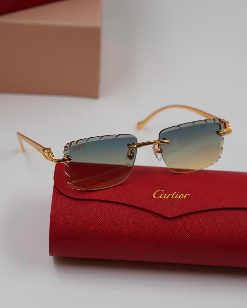 Cartier square transparent sunglasses for women in honey color - E