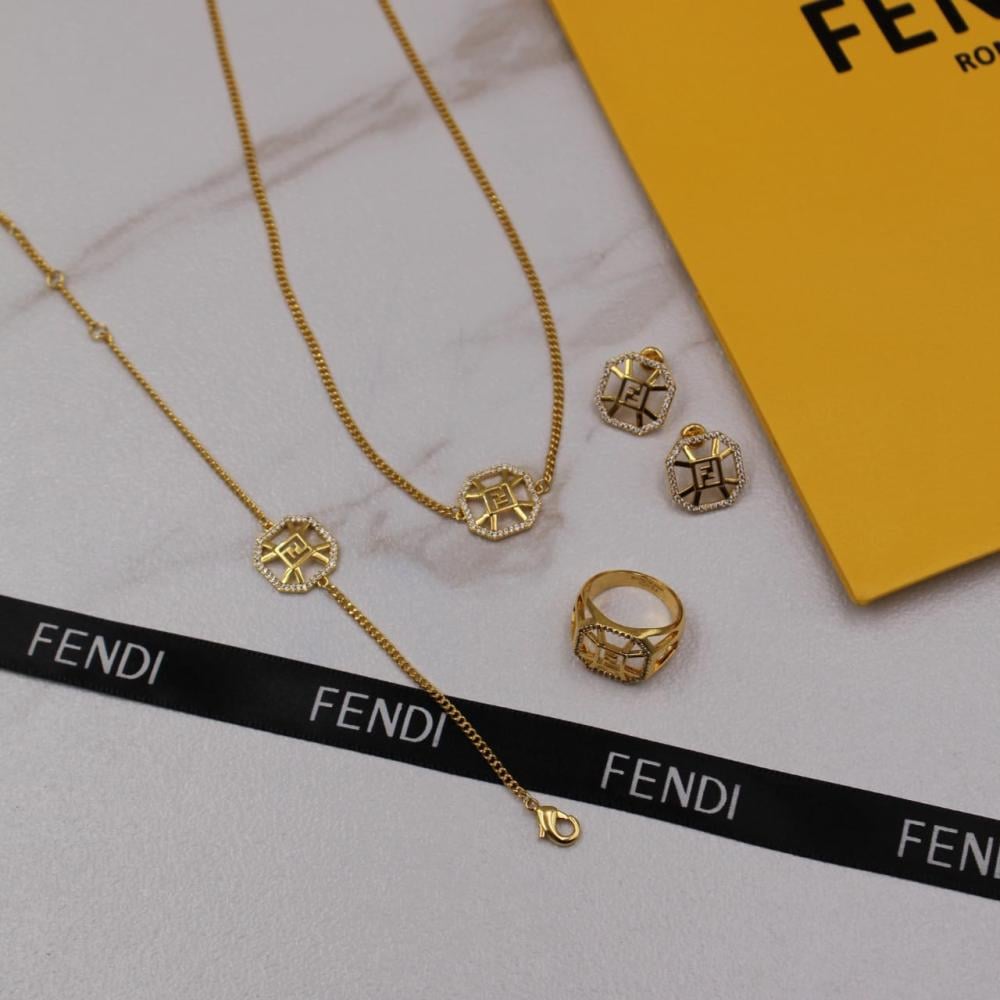 Fendi Double FF Complete Accessory Set in Elegant Gold