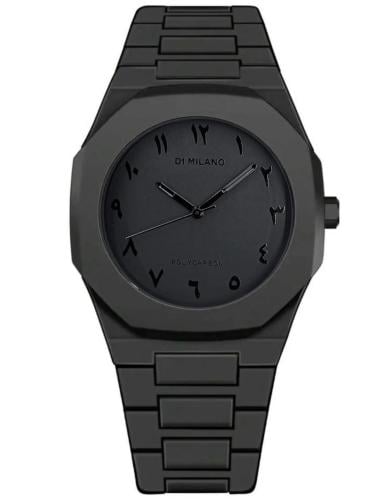 D1 Milano men's polycarbonate watch, black color with Arabic