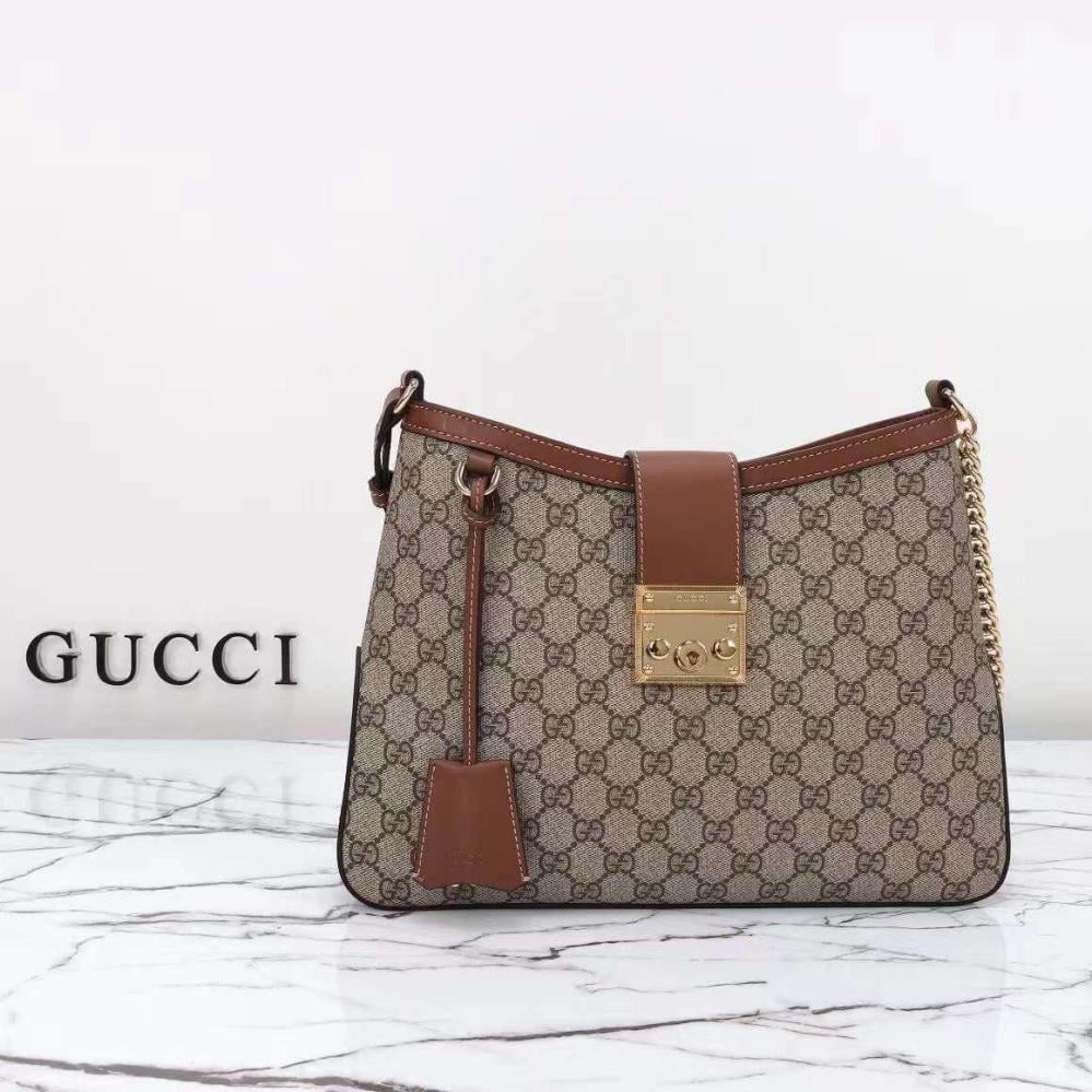 Gucci Padlock GG Bag, 32 cm, Brown, GG Pattern