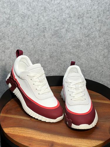 ソフト Ermes Men's Bounce Sneaker in White and Red - E-SEVEN STORE
