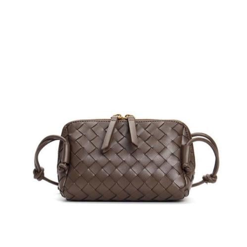 Bottega Veneta Brown Woven Leather Shoulder Bag - E-SEVEN STORE