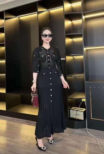 Sandro black dress with front button jacket - E-SEVEN STORE