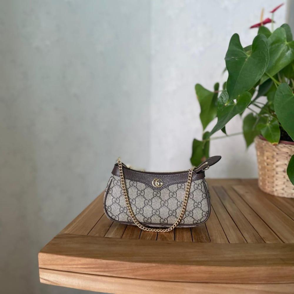 Gucci Ophidia Brown Women's Handbag with Brand Logo E-SEVEN STORE