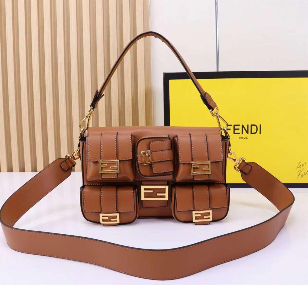 Fendi women's leather bag in honey color