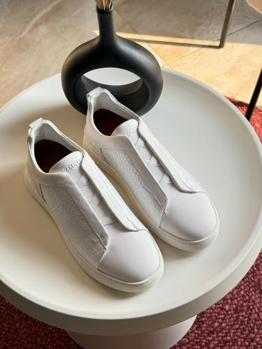 Zegna ホワイト スリッポンスニーカー White Triple Stitch™ SECONDSKIN Sneakers SS26 29934184