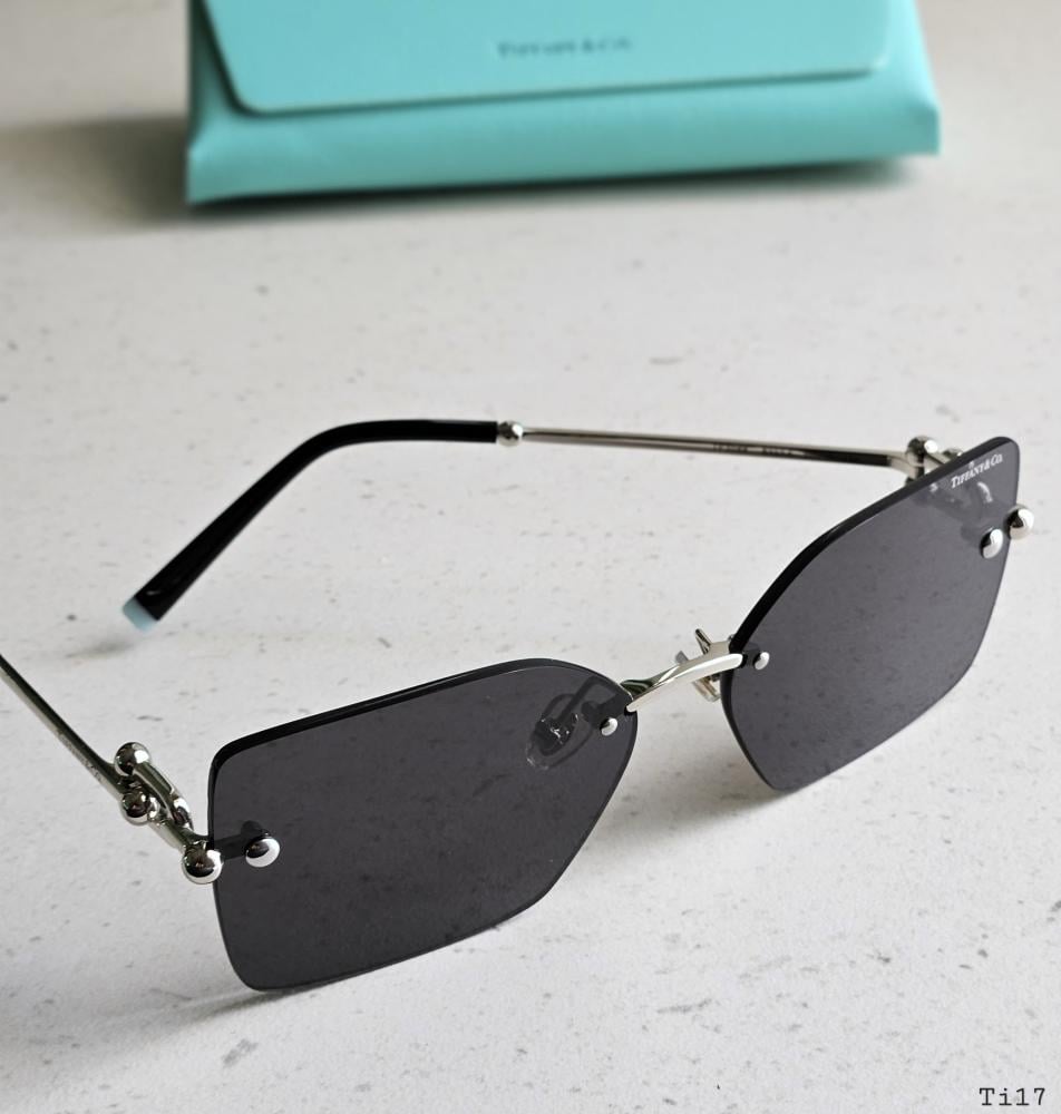 Tiffany Women's Modern Black Rimless Sunglasses - E-SEVEN STORE
