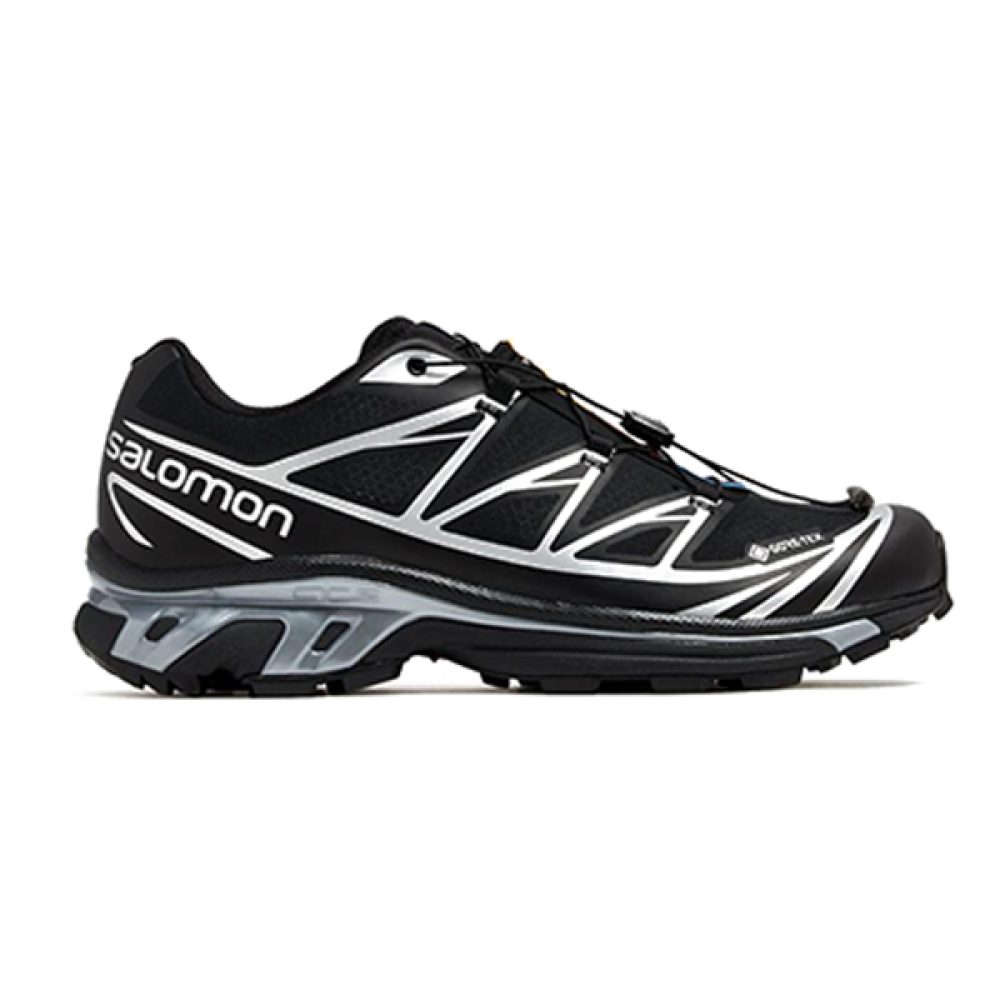 Salomon XT-6 Men's Lace-Up Sneakers Black Silver
