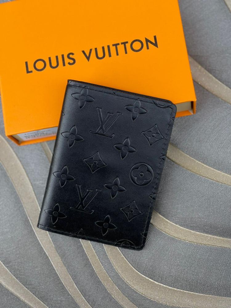 Louis Vuitton Monogram Leather Wallet in Black E-SEVEN STORE