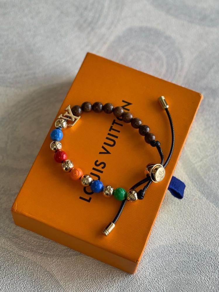 Louis Vuitton Unisex Wristband with Colorful Beads and LV Logo
